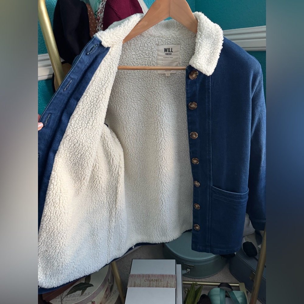 Sezane Denim & Sherpa Will Jacket - Picture 3 of 5